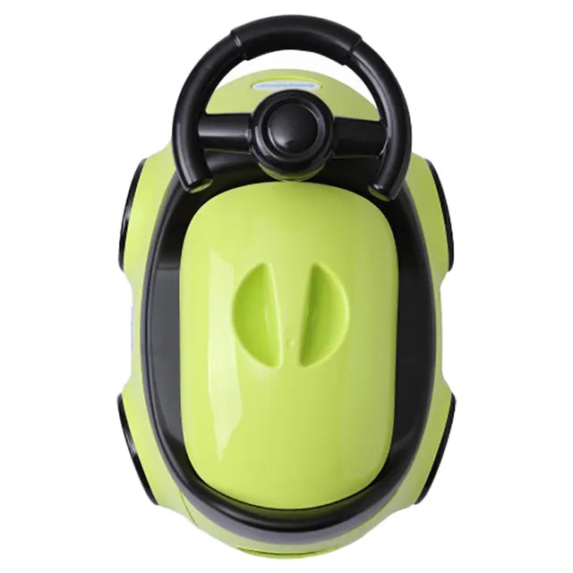 Little Angel Baby Potty Car Design Training Seat With Steering- Green