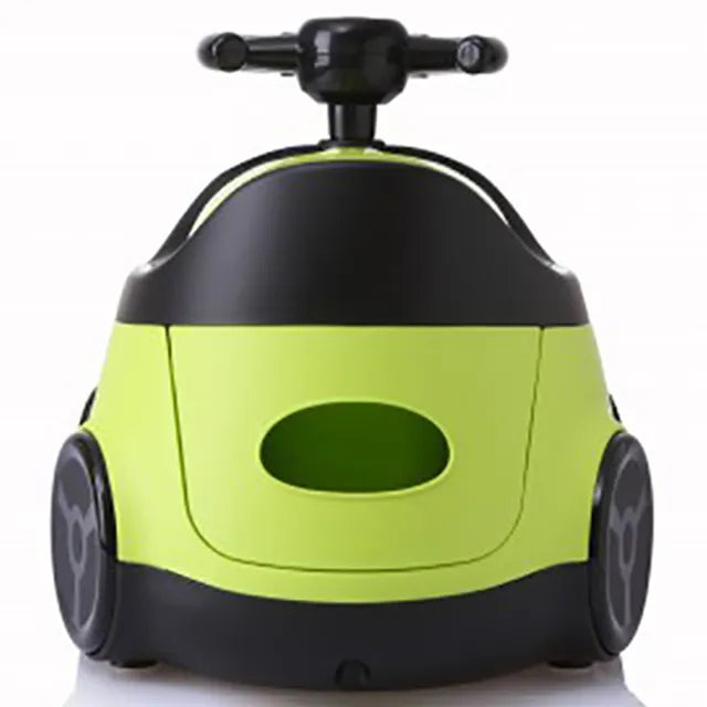 Little Angel Baby Potty Car Design Training Seat With Steering- Green