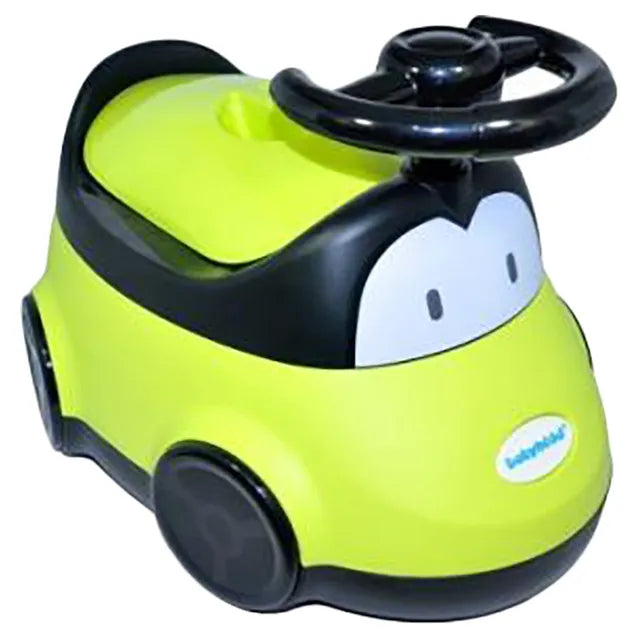Little Angel Baby Potty Car Design Training Seat With Steering- Green
