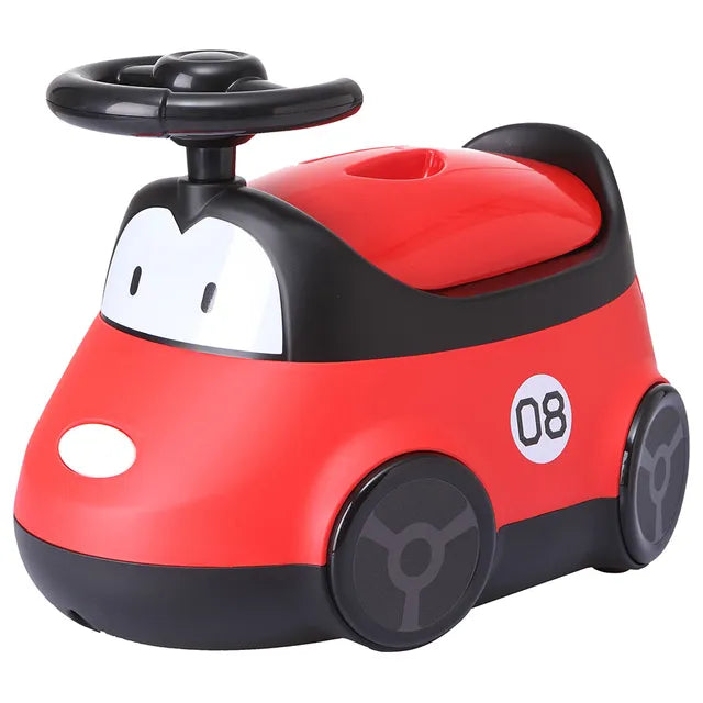 Little Angel Baby Potty Car Design Training Seat With Steering- Red