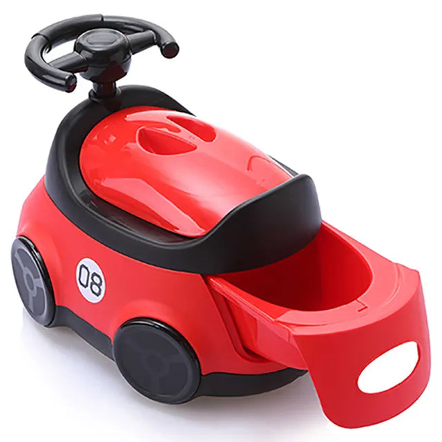 Little Angel Baby Potty Car Design Training Seat With Steering- Red