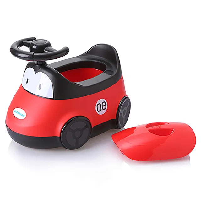 Little Angel Baby Potty Car Design Training Seat With Steering- Red