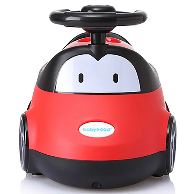 Little Angel Baby Potty Car Design Training Seat With Steering- Red