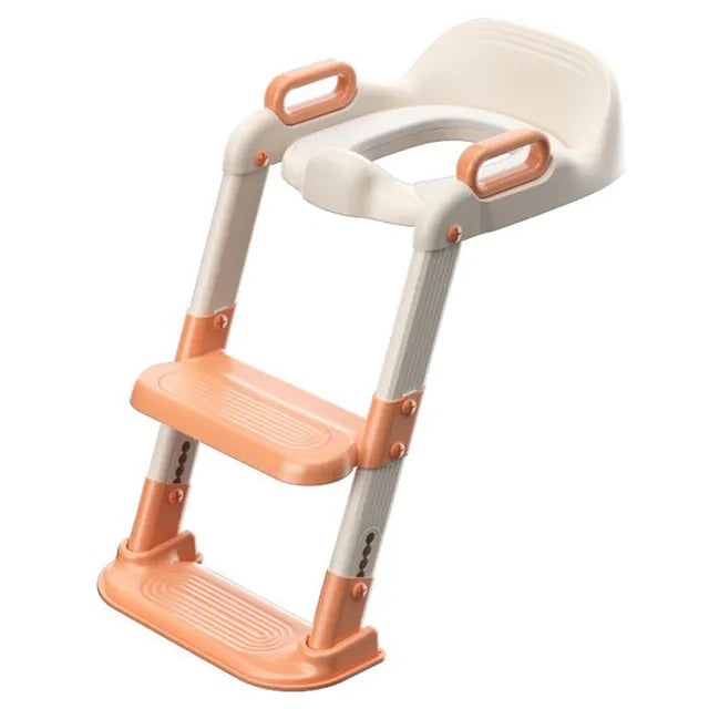 Little Angel Baby Potty Training Seat With Step Stool Ladder- Orange