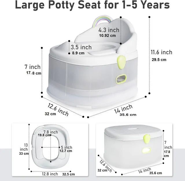 Little Angel - Baby Potty Training Seat With Backrest- Grey