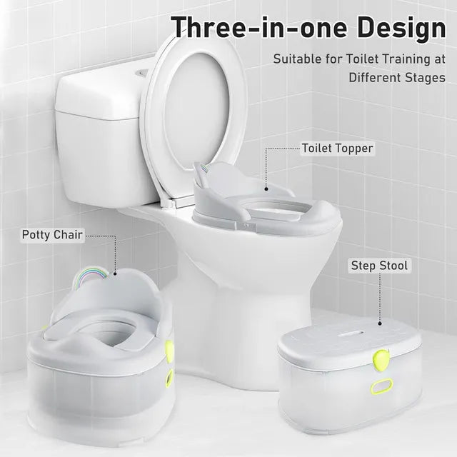 Little Angel - Baby Potty Training Seat With Backrest- Grey