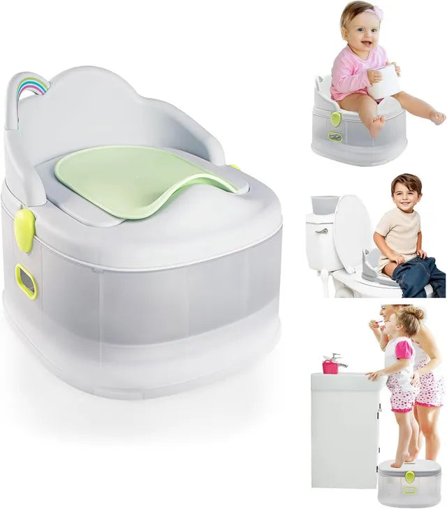 Little Angel - Baby Potty Training Seat With Backrest- Grey