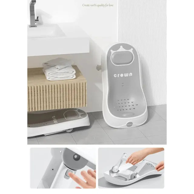 Little Angel Baby Bath Seat Support For Newborn Non Slip- Grey