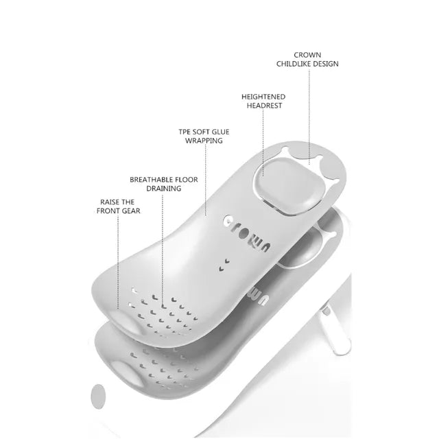 Little Angel Baby Bath Seat Support For Newborn Non Slip- Grey