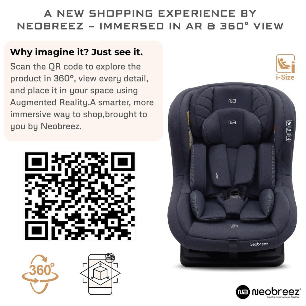 Neobreez Nestii 2 In 1 Convertible Baby Infant Car Seat Grey