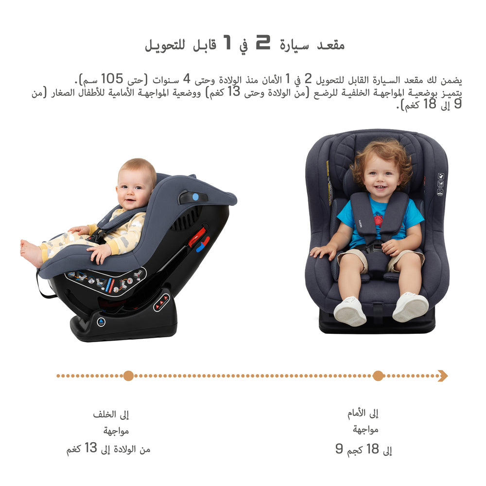 Neobreez Nestii 2 In 1 Convertible Baby Infant Car Seat Grey