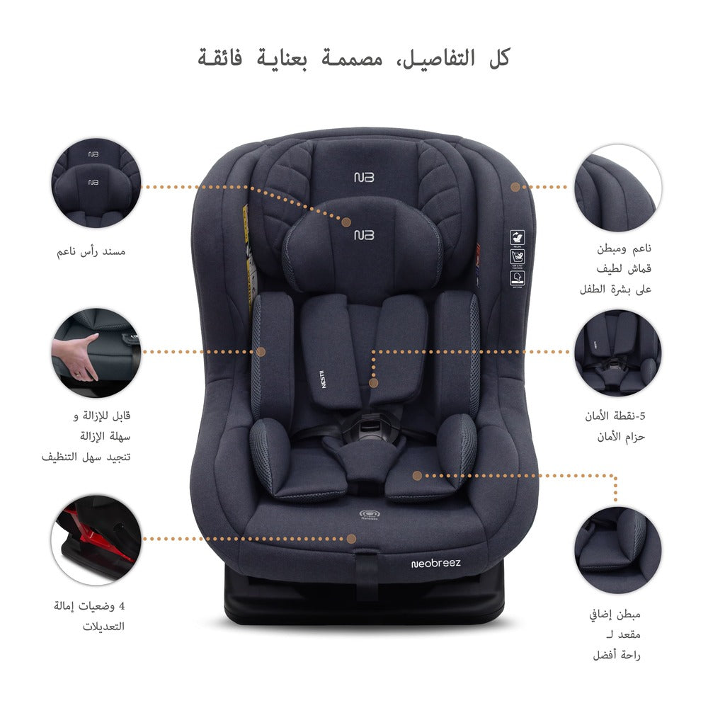 Neobreez Nestii 2 In 1 Convertible Baby Infant Car Seat Grey