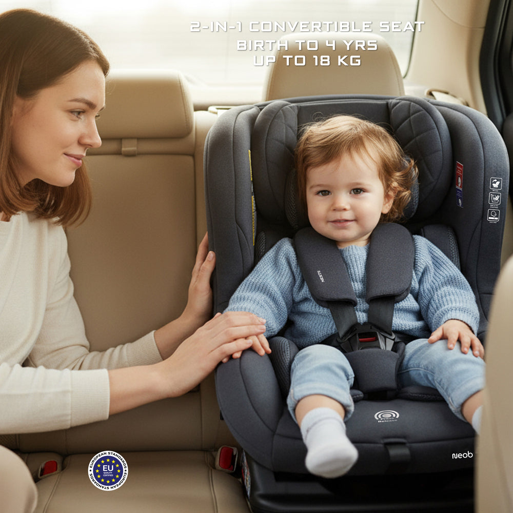 Neobreez Nestii 2 In 1 Convertible Baby Infant Car Seat Grey