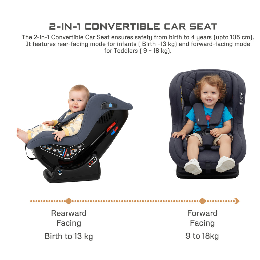 Neobreez Nestii 2 In 1 Convertible Baby Infant Car Seat Grey