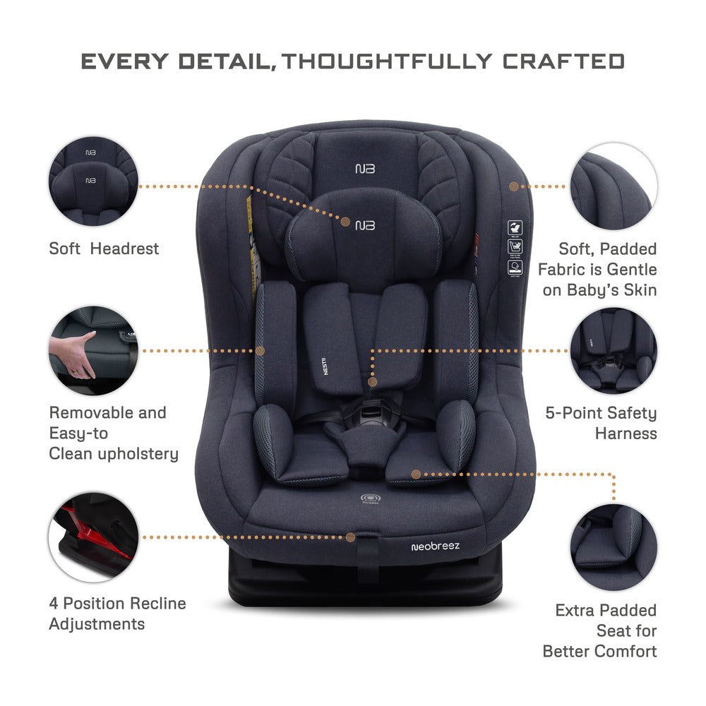 Neobreez Nestii 2 In 1 Convertible Baby Infant Car Seat Grey