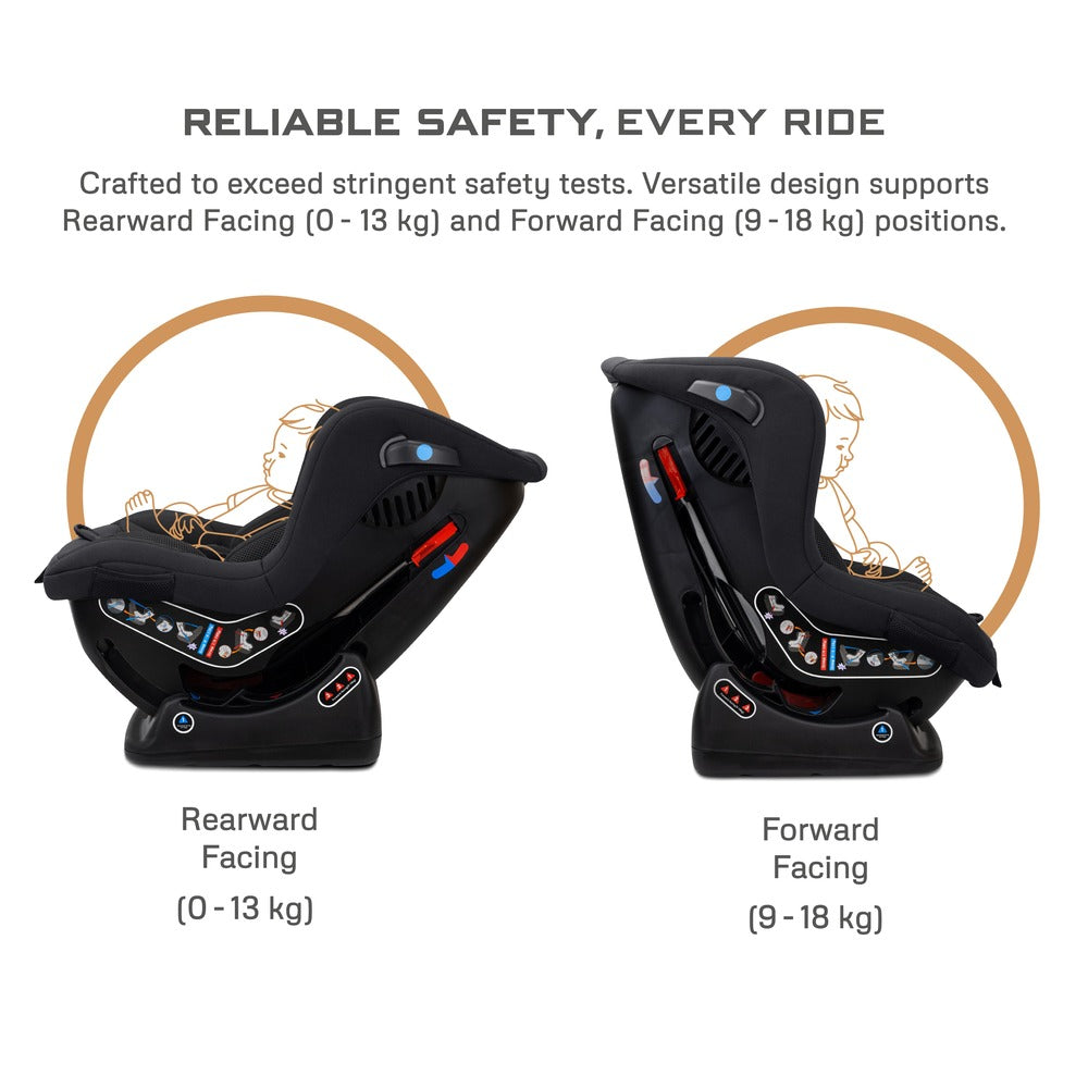 Neobreez Nestii 2 In 1 Convertible Baby Infant Car Seat Black
