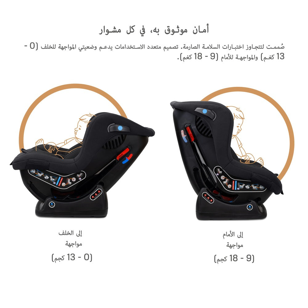 Neobreez Nestii 2 In 1 Convertible Baby Infant Car Seat Black