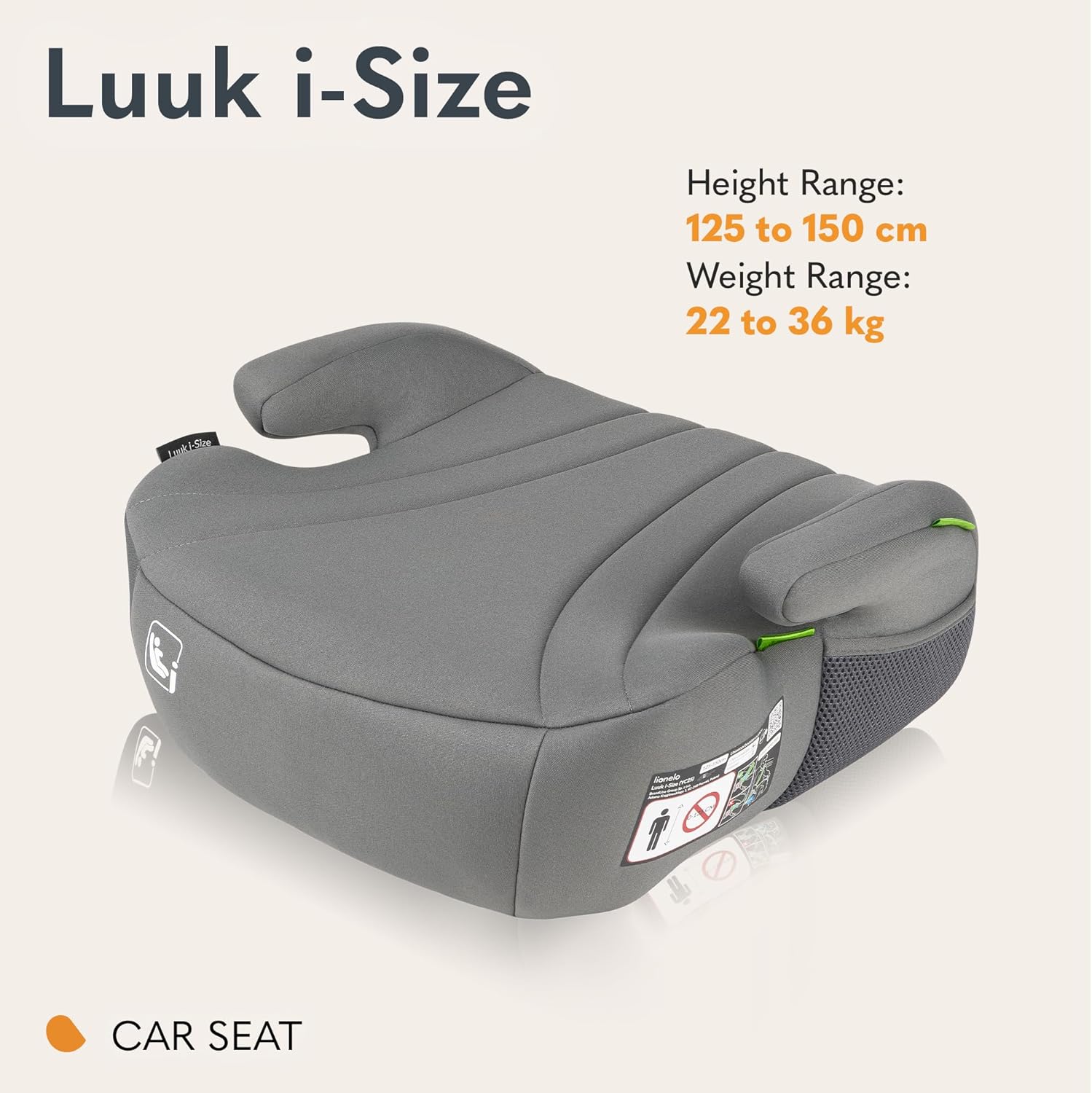 مقعد سيارة داعم للأطفال من ليونيلو، مقاس لوك 1، مناسب للأطفال من 22 إلى 36 كجم