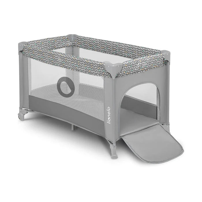 Lionelo Stefi Grey Concrete Multicolor 2-in-1 Travel Cot & Playpen
