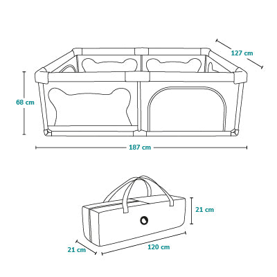 Lionelo Willow Grey Concrete Playpen