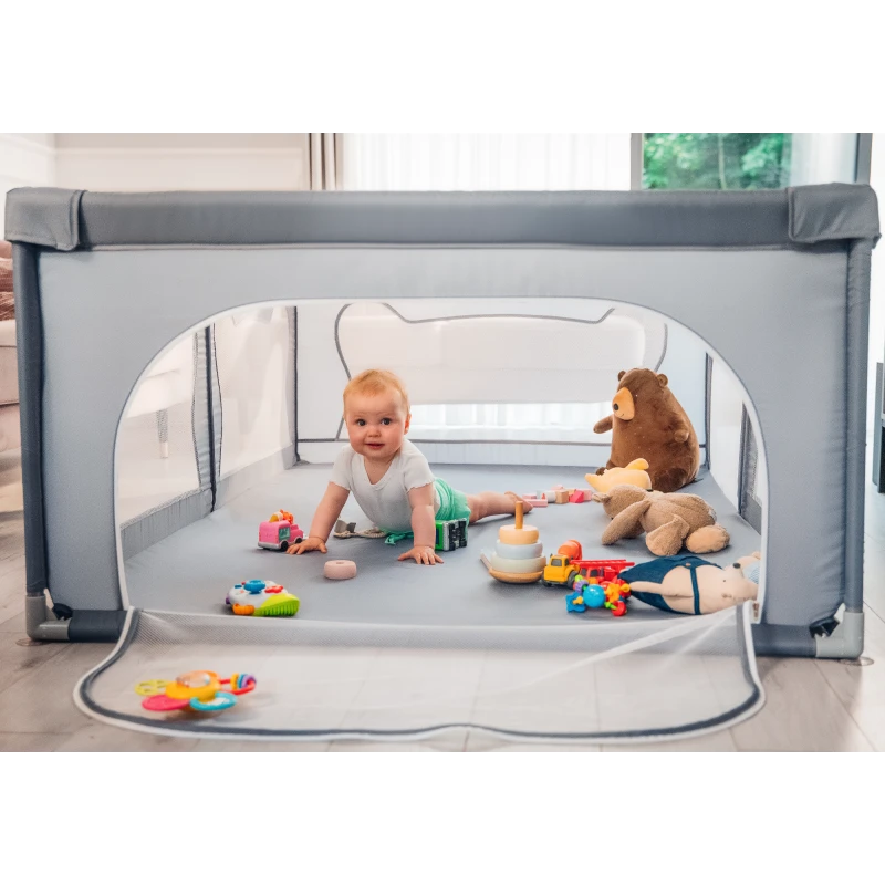 Lionelo Willow Grey Concrete Playpen