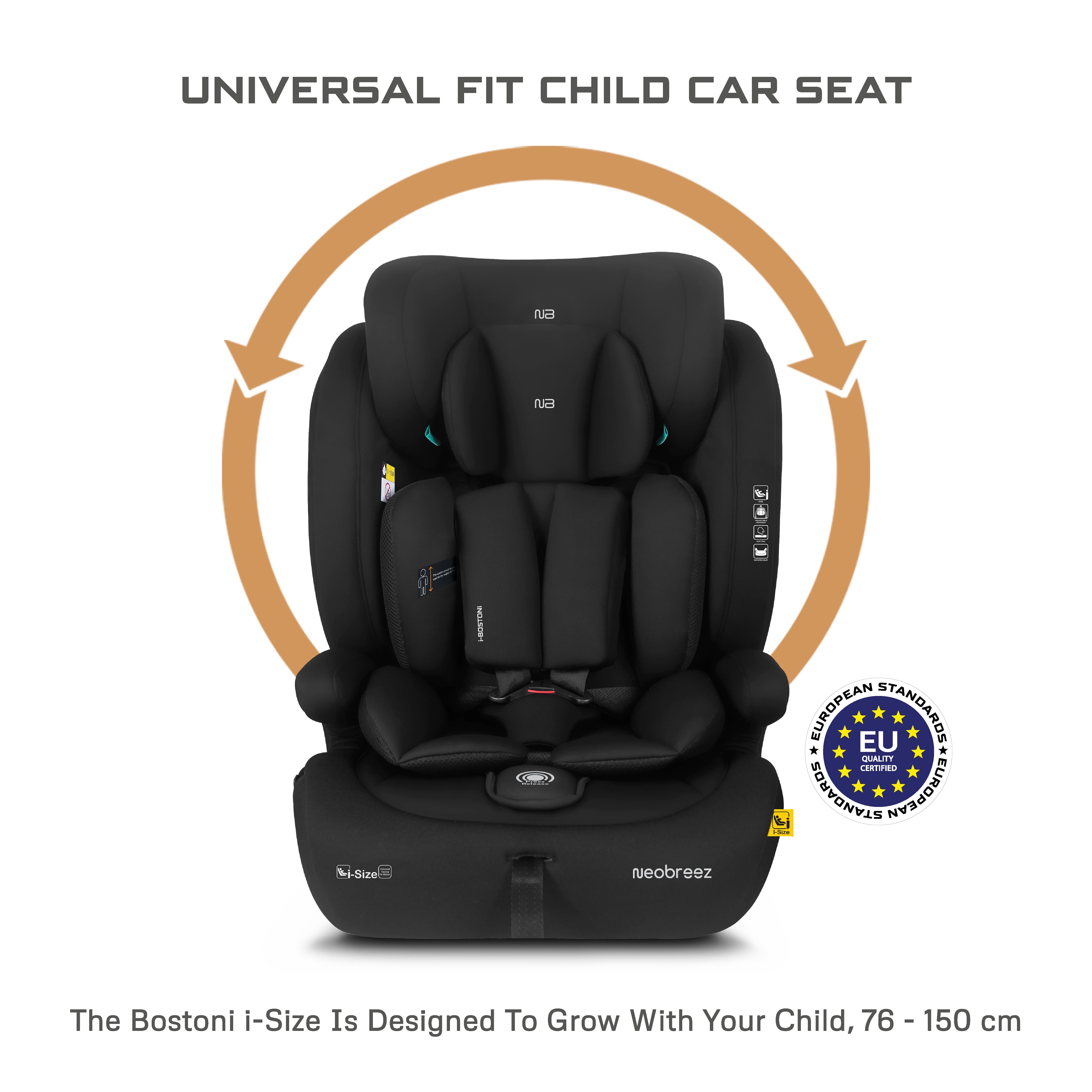 Neobreez i Bostoni 3 In 1 Toddler i Size Car Seat Black
