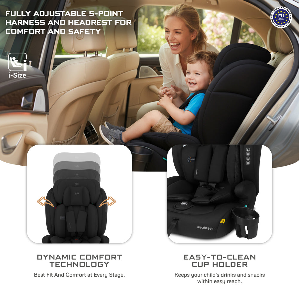 Neobreez i Bostoni 3 In 1 Toddler i Size Car Seat Black