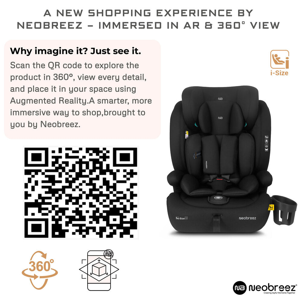 Neobreez i Bostoni 3 In 1 Toddler i Size Car Seat Black