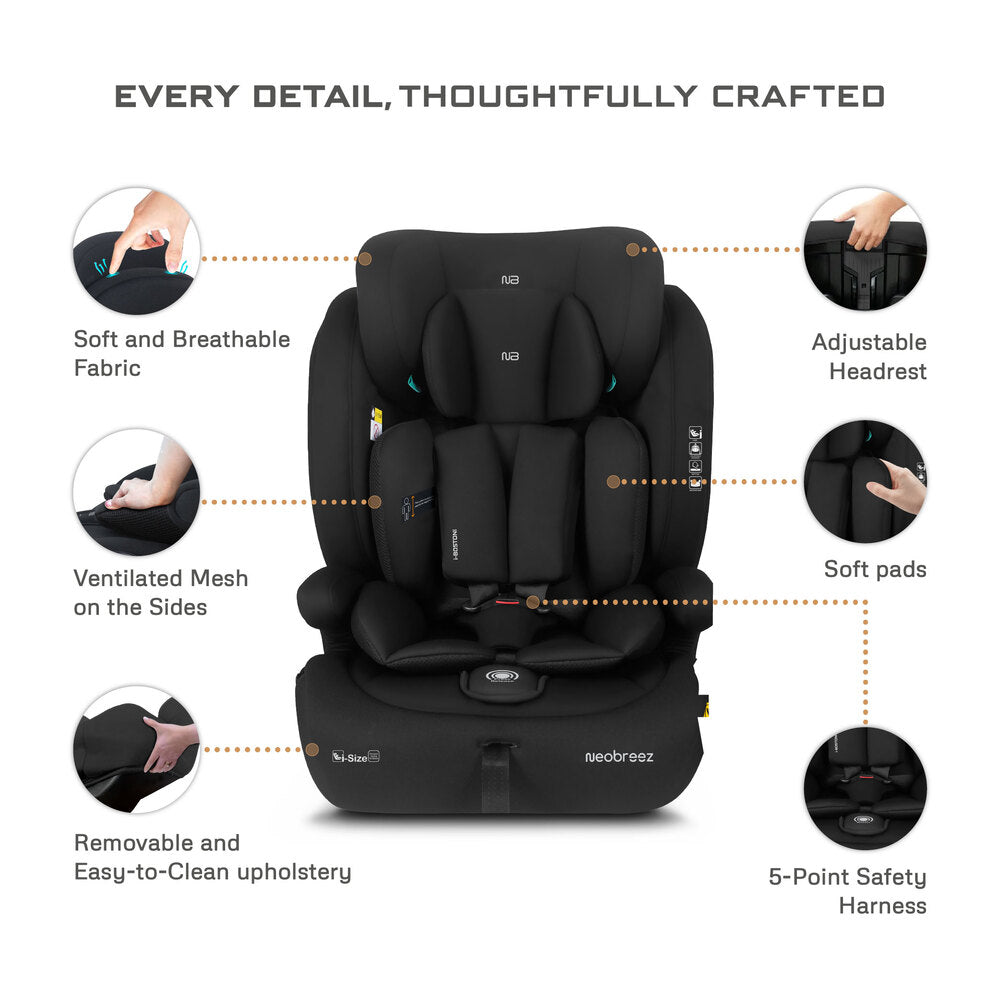 Neobreez i Bostoni 3 In 1 Toddler i Size Car Seat Black