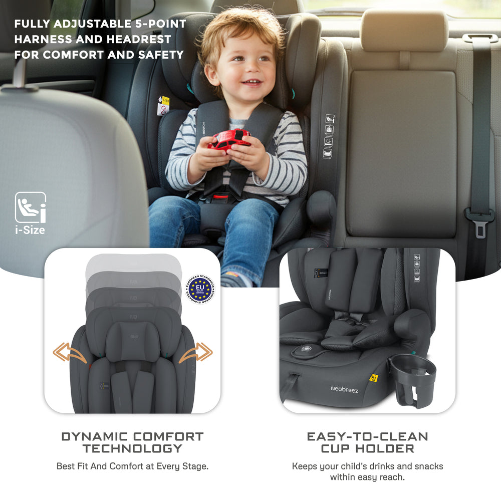 Neobreez i Bostoni 3 In 1 Toddler i Size Car Seat Grey