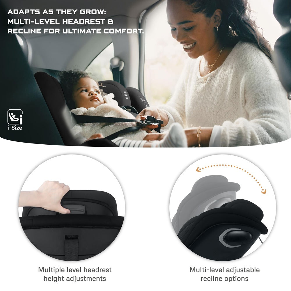 Neobreez i Guardia 360 Degree Isofix i Size Car Seat All In1 Black