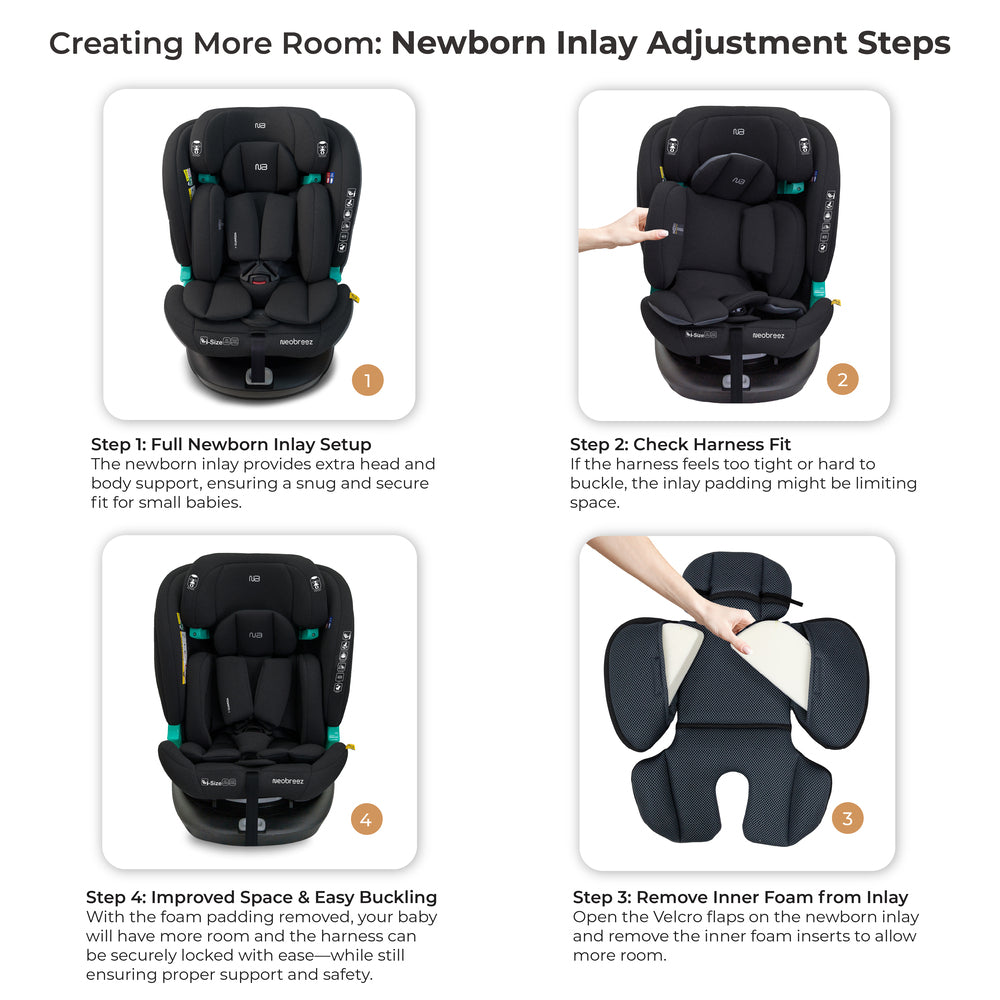 Neobreez i Guardia 360 Degree Isofix i Size Car Seat All In1 Black