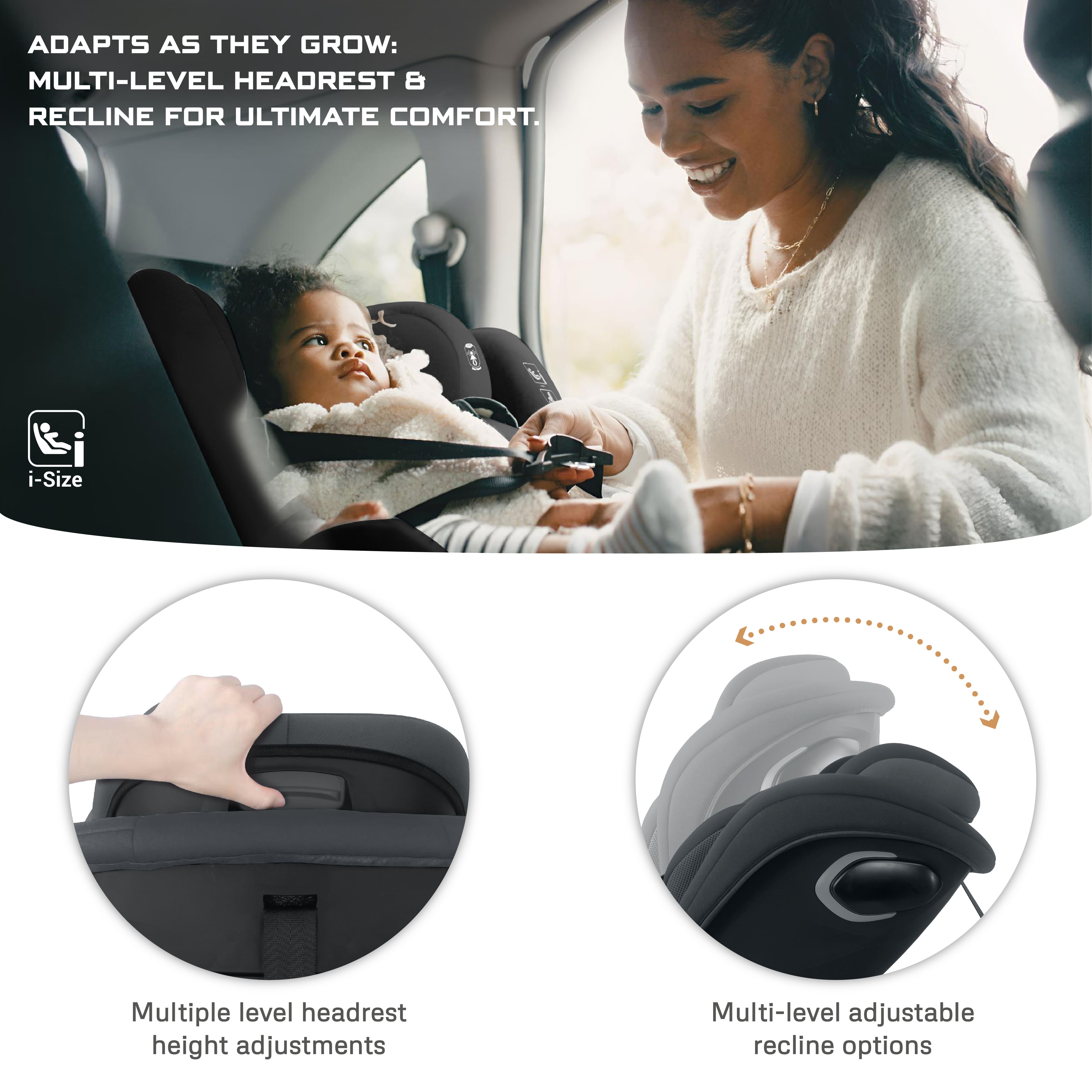 Neobreez i Guardia 360 Degree Isofix i Size Car Seat All In1 Grey