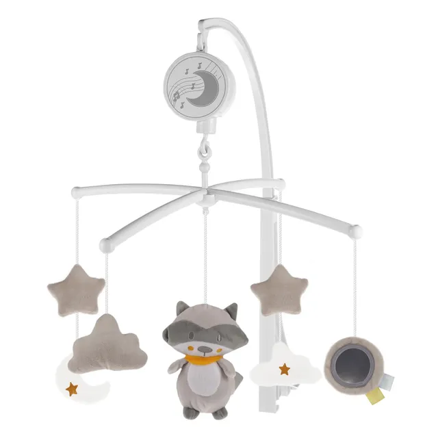 Little Learners Wind Up Crib Mobile Raccoon