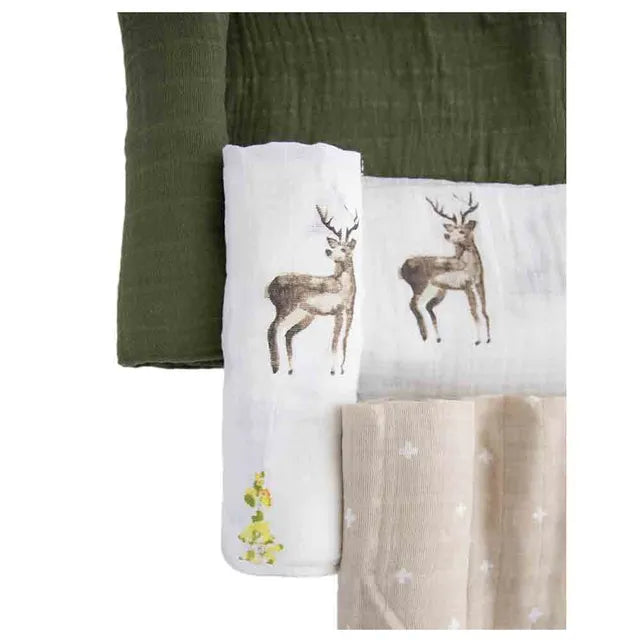 Little Unicorn Cotton Muslin Swaddle 3 Pack Oh Deer 2
