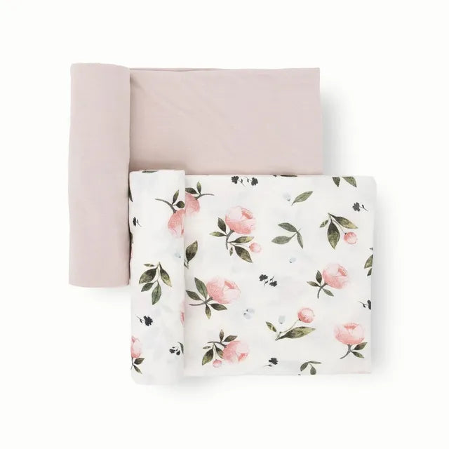 Little Unicorn Stretch Knit Swaddle 2 Pack Watercolor Rose