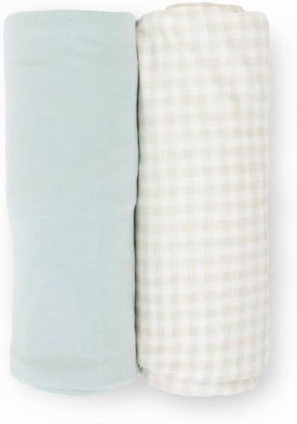 Little Unicorn Stretch Knit Swaddle 2 Pack Frost Green