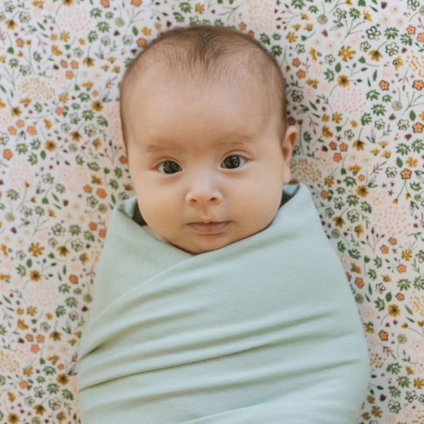 Little Unicorn Stretch Knit Swaddle 2 Pack Frost Green