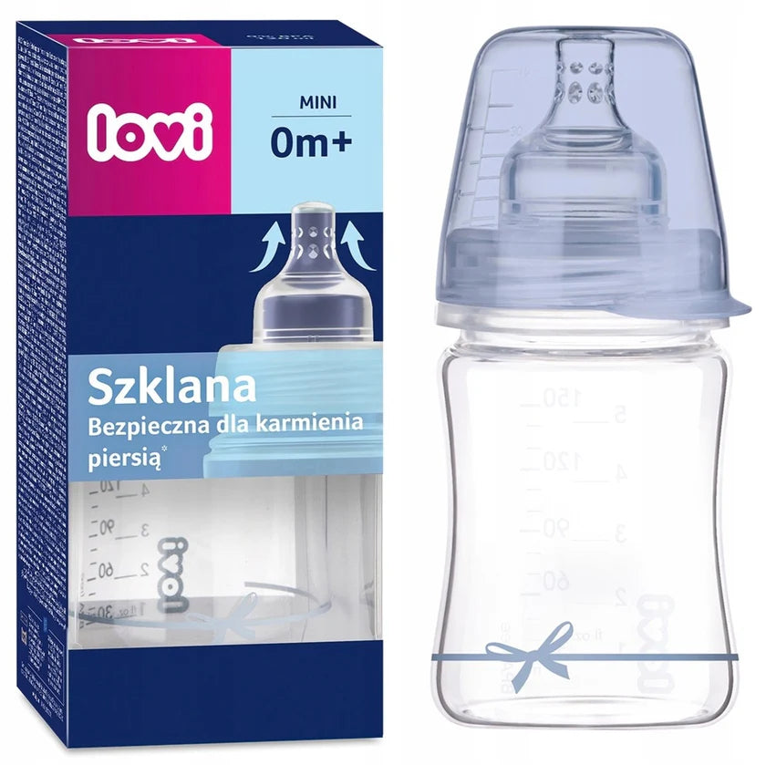 Lovi Baby Glass Bottle Boy Mini 0M+150ML