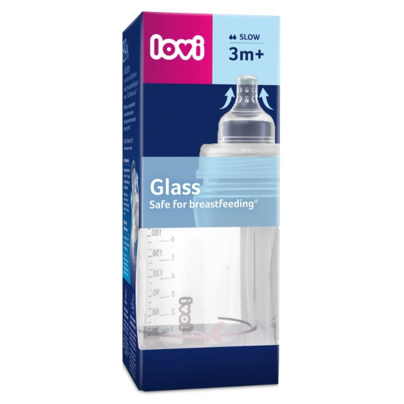 Lovi Baby Glass Bottle Girl Slow 3M+250ML