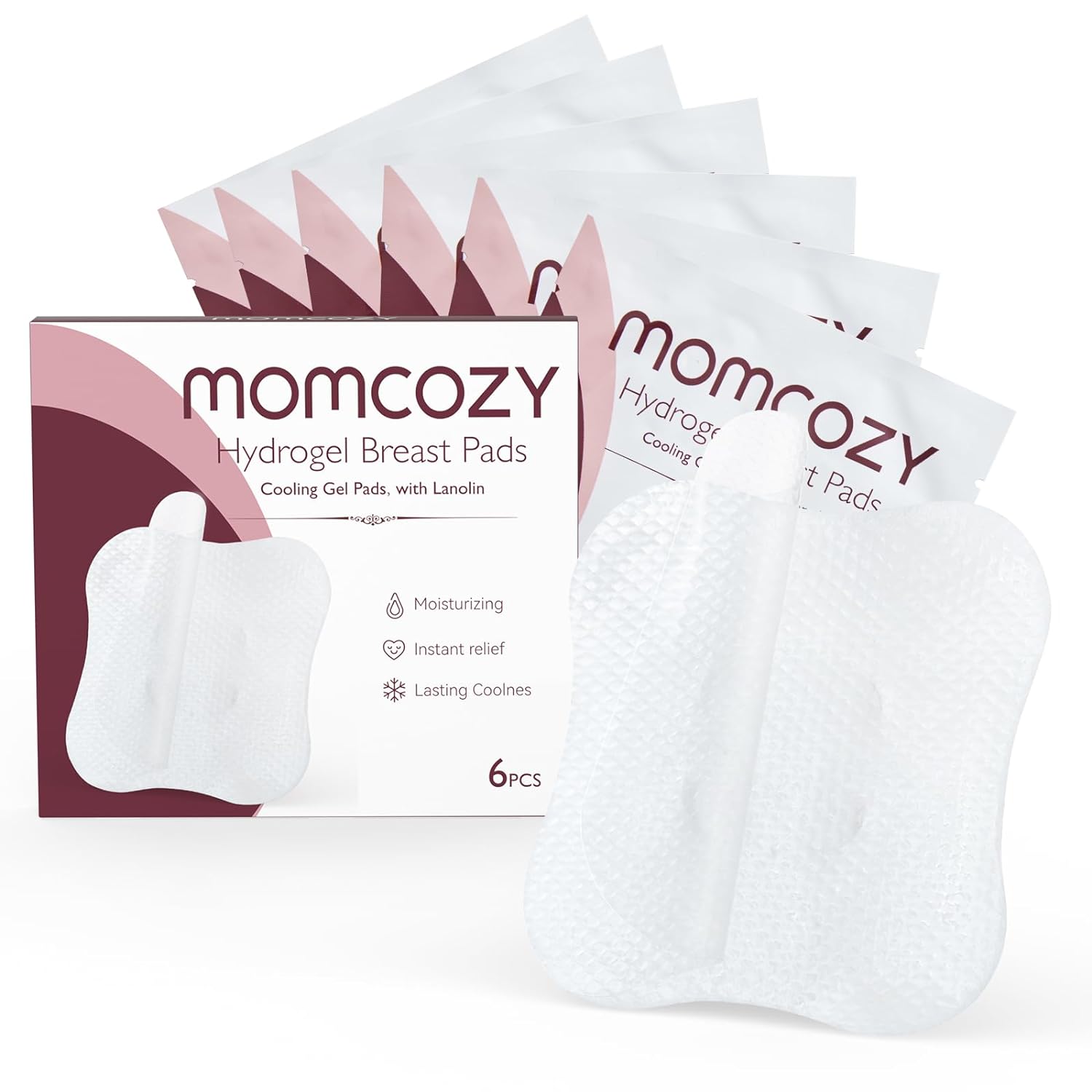 Momcozy Nursing Pads Cooling Instant Hydrogel Nipple Pads Relief for Sore Nipples