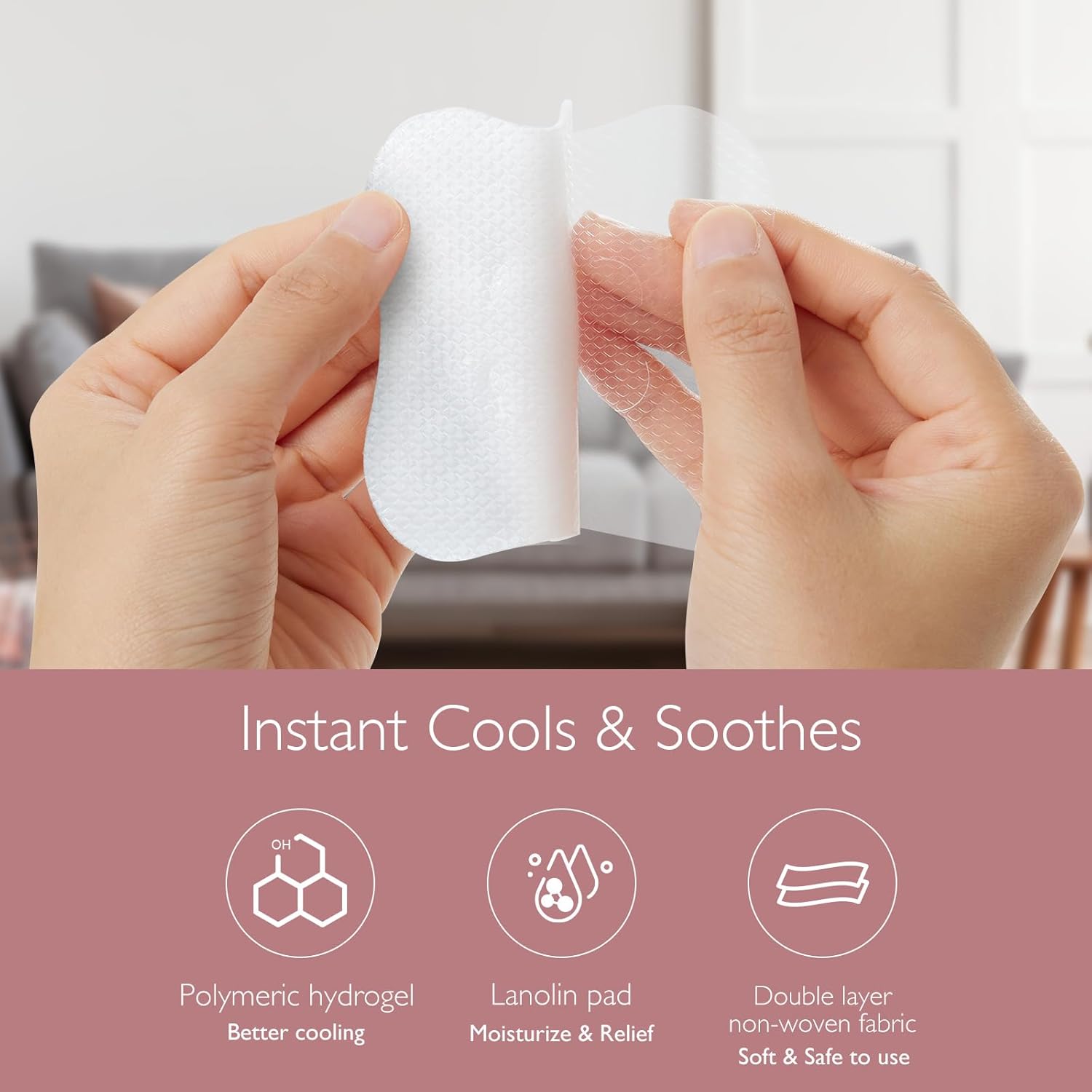 Momcozy Nursing Pads Cooling Instant Hydrogel Nipple Pads Relief for Sore Nipples
