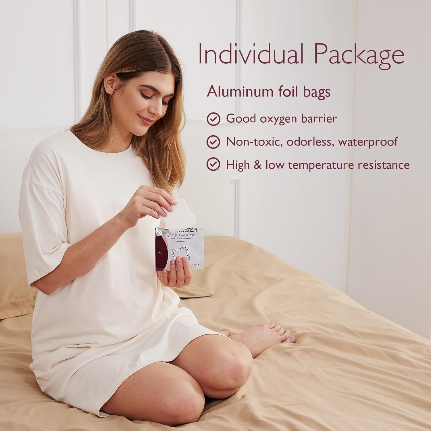 Momcozy Nursing Pads Cooling Instant Hydrogel Nipple Pads Relief for Sore Nipples