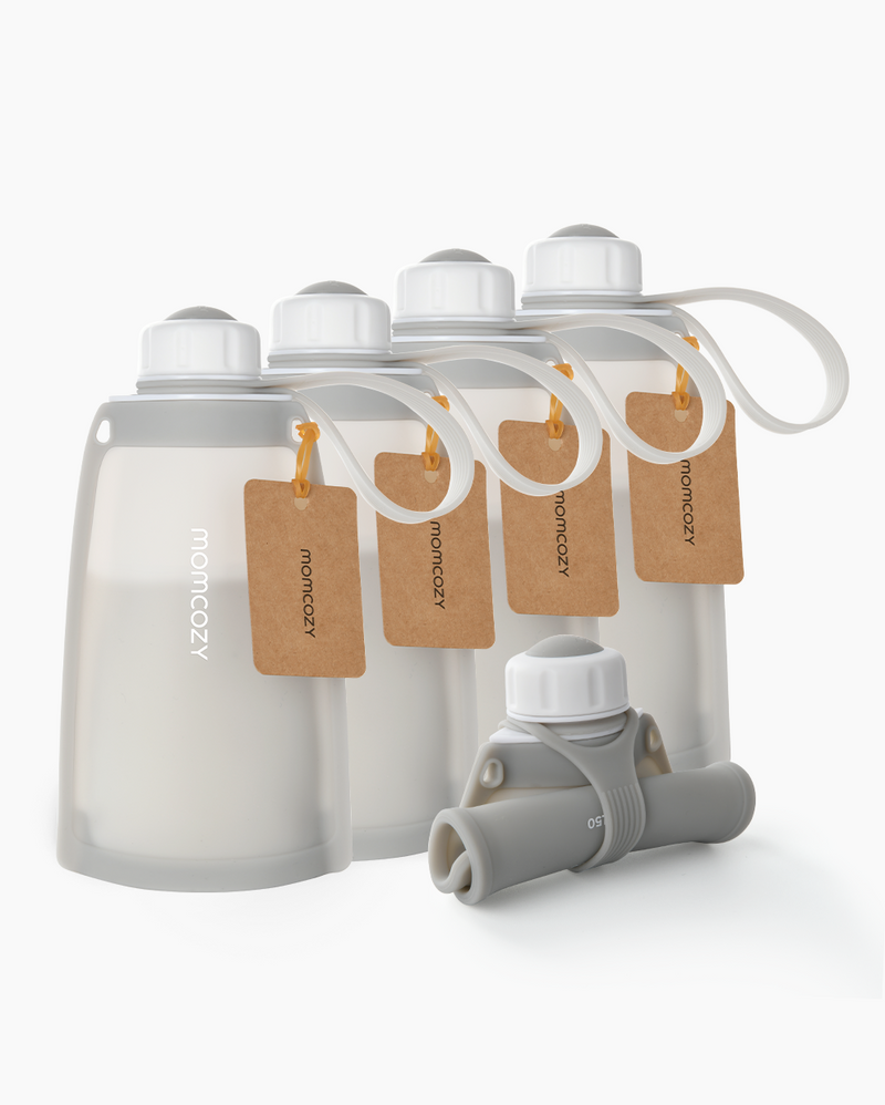 Momcozy Silicone Milk Storage Bags 5pcs Grey