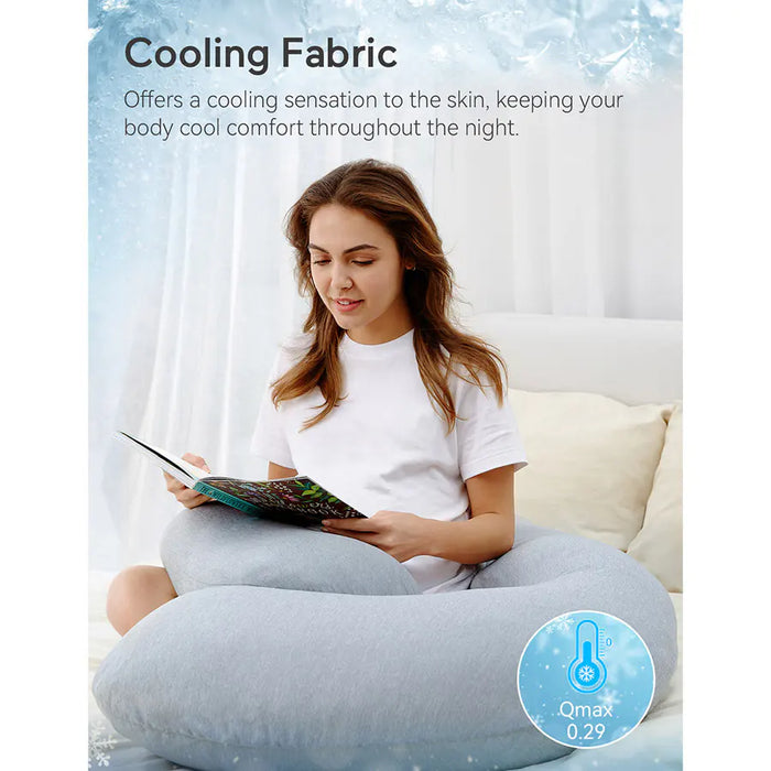 Momcozy U Shaped Cooling Fabric Pregnancy Pillow