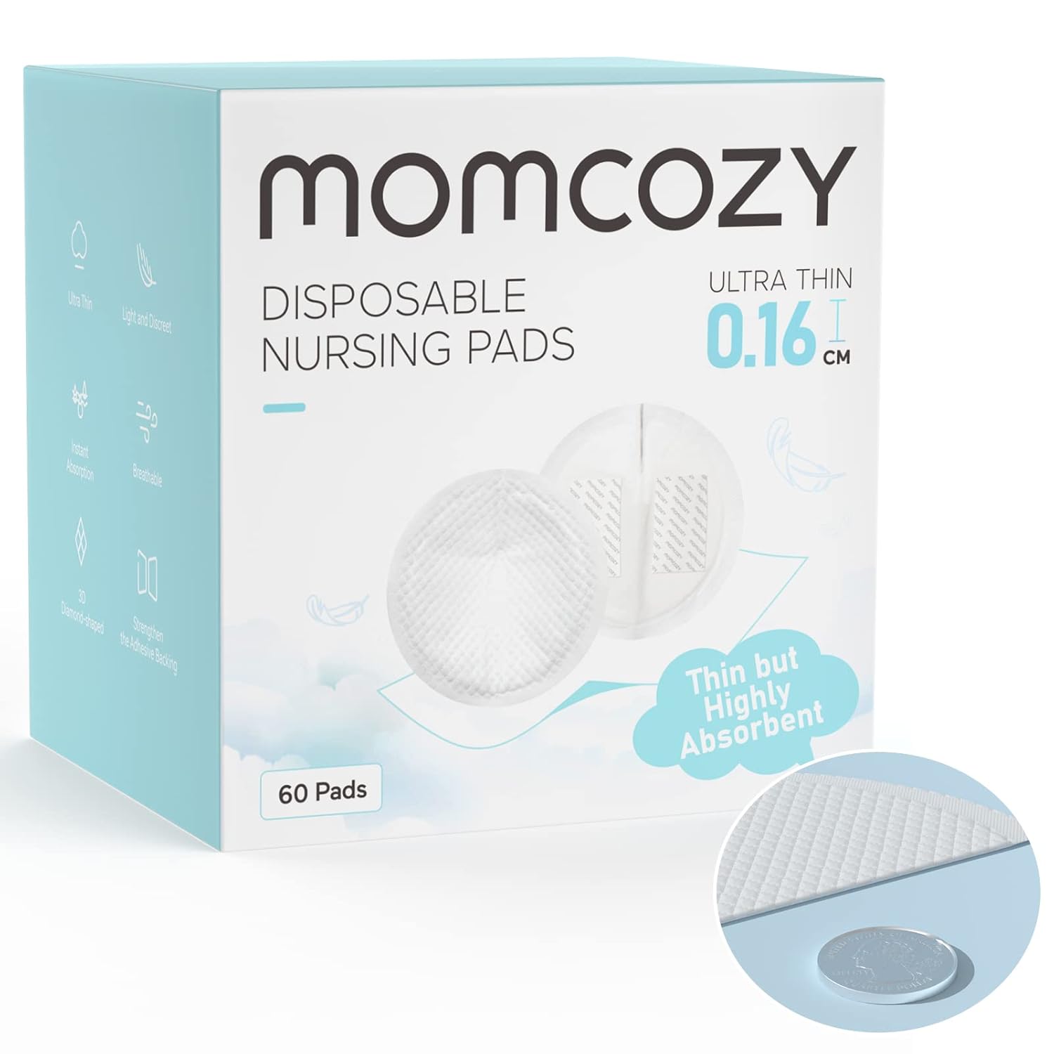 Momcozy Ultra Thin Disposable 60 Nursing Pads