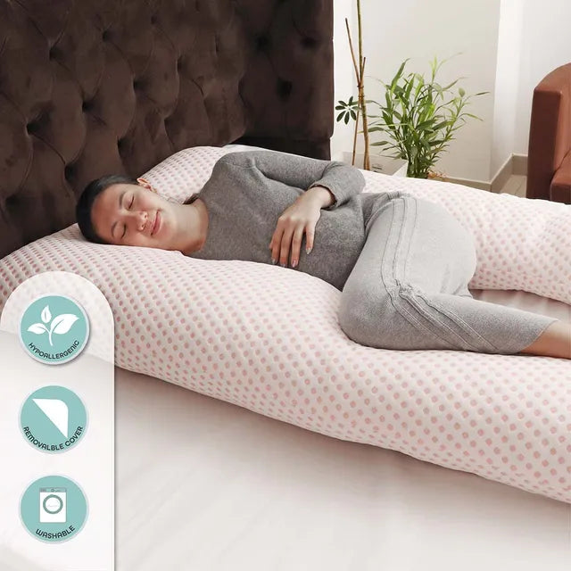 Moon Full Body Pregnancy U-Shaped Pillow Pink
