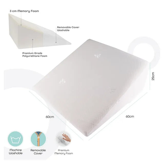 Moon Wedge Pillow with Memory Foam For Acid Reflux