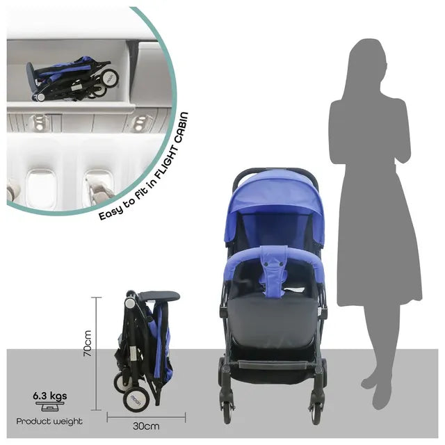 عربة أطفال مون ترافل لايت كابينة زرقاء سماوية