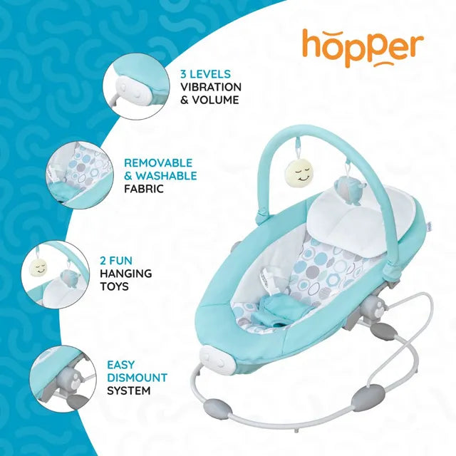 Moon Hopper Baby Bouncer Blue